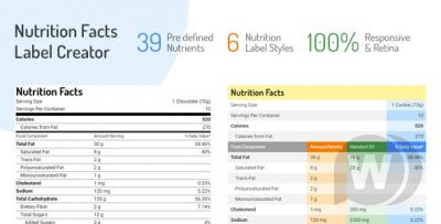 Nutrition Facts Label Creator v1.2.0 - плагин пищевой ценности для WPBakery Page Builder