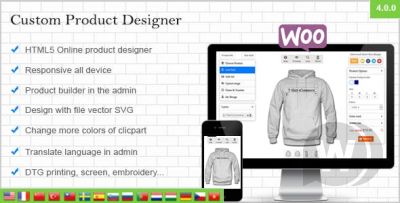 WooCommerce Custom Product Designer v4.4.2 - умный конструктор товаров WooCommerce