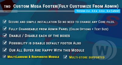 Mega Footer 3.x & 2.x.x - расширенный футер OpenCart