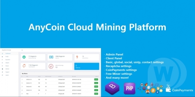 AnyCoin Cloud Mining Script v1.0.2 - скрипт облачного майнинга криптовалюты