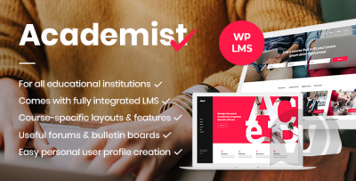 Academist v1.5 - шаблон на тему образования и обучения WordPress