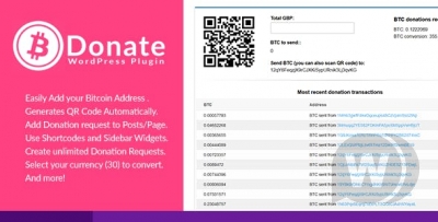 Bitcoin Donate v1.0.0 - плагин доната в биткойнах WordPress