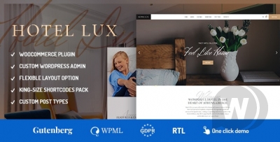 Hotel Lux v1.1.2 - шаблон сайта отеля WordPress