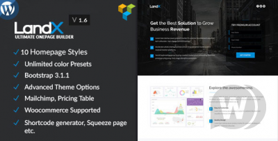 LandX v1.7.8 - многоцелевая тема лендинга Wordpress