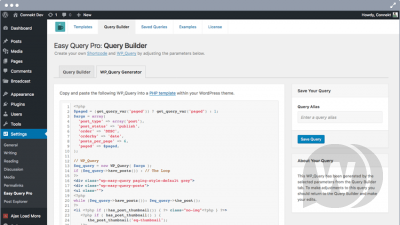 Easy Query Pro v2.3.1.1 - конструктор запросов для WordPress