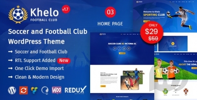 Khelo v2.7.4 NULLED - шаблон на тему футбола WordPress