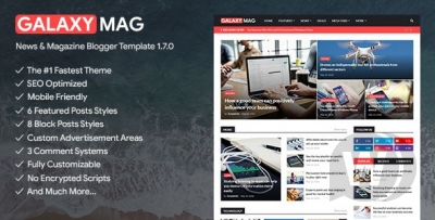 GalaxyMag v1.7.0 - шаблон новостей для Blogger