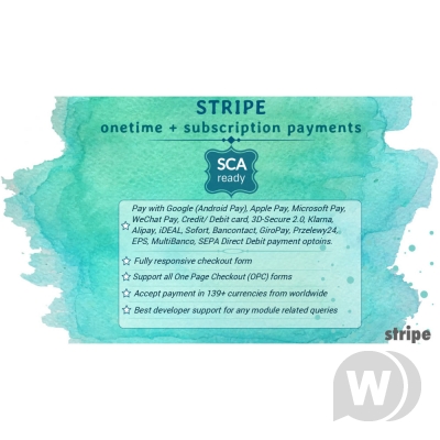 Модуль STRIPE onetime + subscription payments (SCA-ready) v6.1.7