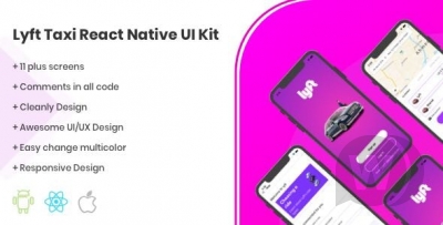 Lyft React Native UI Kit Taxi Template v1.0.0