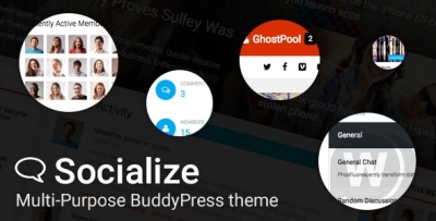 Socialize v2.43: многоцелевая тема BuddyPress