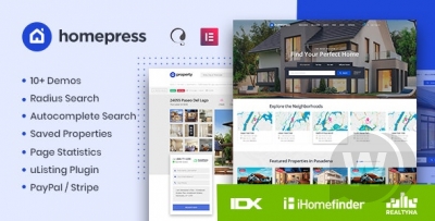 HomePress v1.3.5 NULLED - шаблон сайта недвижимости WordPress