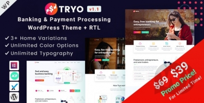 Tryo v1.0.0 - банковская и платежная тема WordPress