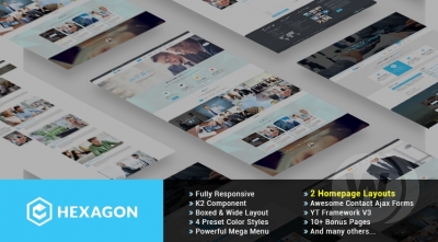SJ Hexagon v3.9.6 - адаптивный бизнес-шаблон Joomla