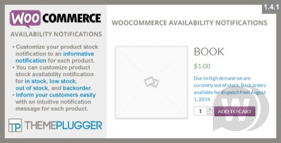 WooCommerce Availability Notifications v1.4.1 - уведомление о наличии WooCommerce