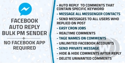 Facebook Auto Reply & Bulk Private Message Sender v1.1