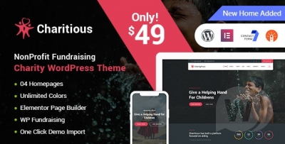 Charitious v2.7 - тема WordPress по сбору средств