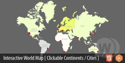 Interactive World Map With Cities v4.1 - интерактивная карта мира