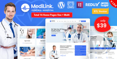 Medilink v1.6.6 NULLED - медицина и здоровье WordPress тема