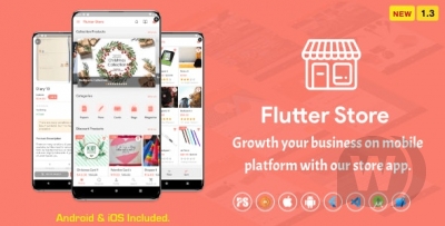 Flutter Multi-Store v1.4 - мобильное приложение электронной коммерции для iOS и Android