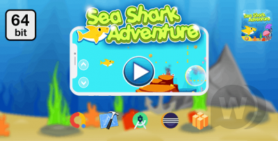 Sea Shark Adventure 64 bit 1.0 - Android IOS With Admob