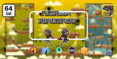 Ninja Jump Adventure 64 bit 1.0 - Android IOS With Admob