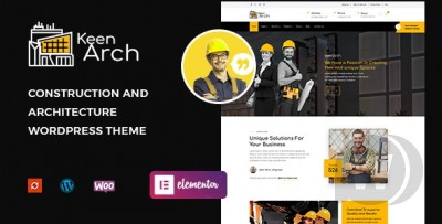 Keenarch v1.0 NULLED - тема WordPress о строительстве