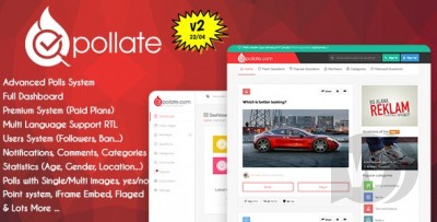 Pollate v2.0 - платформа для премиальных опросов и голосования