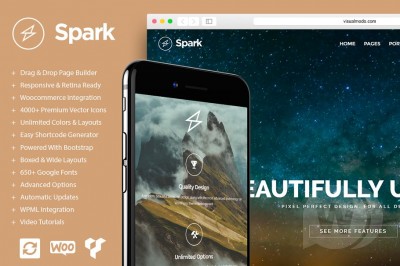 Spark v5.2.1 - тема WordPress с перетаскиванием