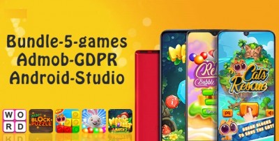 Bundle#1 , 5 Games (Admob + GDPR + Android Studio)