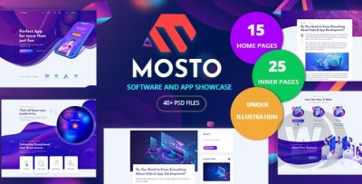 Mosto - Software and App Landing Pages PSD Template