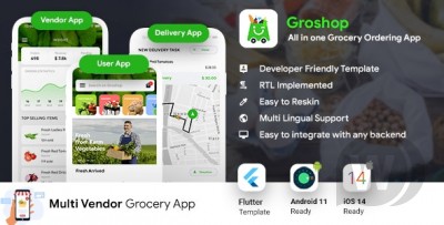 GroShop v1.0.0 - приложение Grocery Flutter