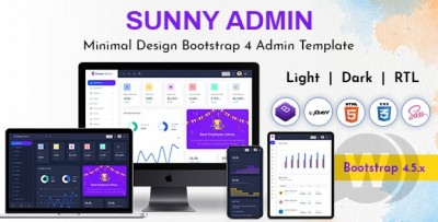 Sunny v1.0 - HTML-шаблон панели администратора Bootstrap