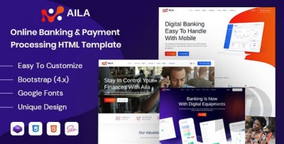 Aila v1.0 - HTML-шаблон для интернет-банкинга и платежей