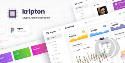Kripton Admin - Cryptocurrency Dashboard UI Design Template Figma