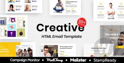 Creative - Multipurpose Responsive Email Template 30+ Modules Mailchimp