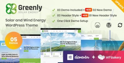 Greenly v4.3 - тема WordPress для экологии и солнечной энергии
