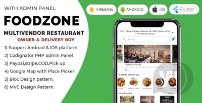 FoodZone v4.0.0 - Multivendor Mobile Application in Flutter with PHP Admin Panel + store owner + delivery boy