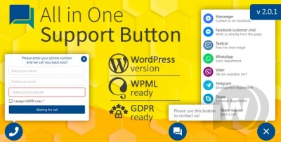 All in One Support Button v2.2.3 NULLED - плагин обратной связи WordPress