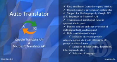 Auto Translator v1.3.4 NULLED - авто-перевод для Opencart 2.3