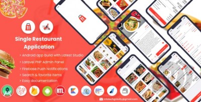 Single restaurant food ordering app 6.0 NULLED - Android App with Admin Panel