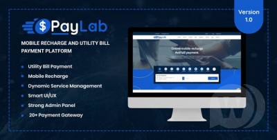 PayLab v1.0 NULLED - мобильная платформа для пополнения счета и оплаты коммунальных услуг
