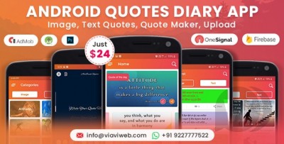 Android Quotes Diary v2.0 (Image, Text Quotes, Quote Maker, Upload)