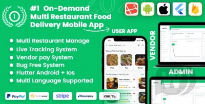 MealUp v5.0 NULLED - Multiple Restaurants food Delivery Flutter App