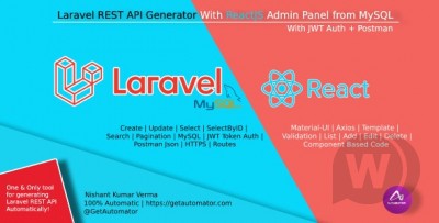 Laravel REST API Generator With React Admin Panel Generator + JWT Auth + Postman v1.0