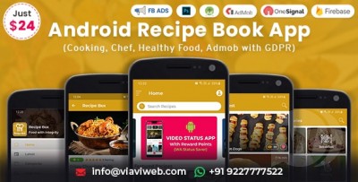 Android Recipe Book App v2.4 (Cooking,Chef,Healthy Food, Admob with GDPR)