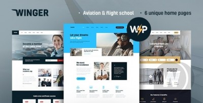 Winger v1.0.5 - тема WordPress для авиационной и летной школы