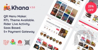 Khana v4.0 NULLED - Multi Resturant Food Ordering, Restaurant Management With Saas And QR Menu Maker