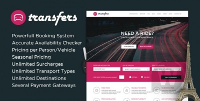 Transfers WordPress шаблон для аренды автомобилей